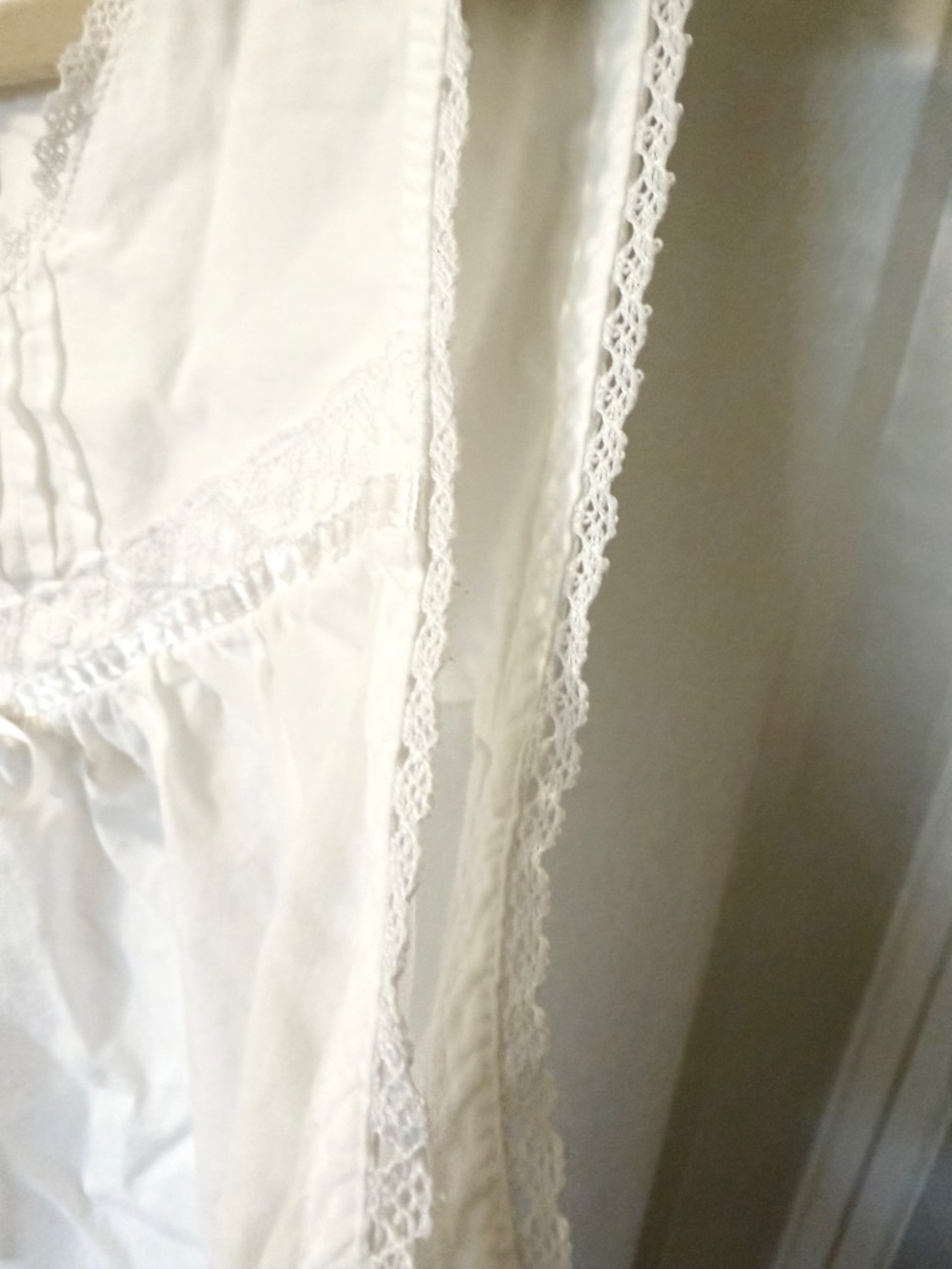 Vintage Laura Ashley Nightgown, Crisp Bright White - Picture 5 of 7